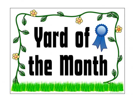 Yard of the Month flower border sign image