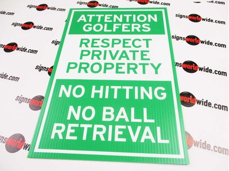Attention Golfers Yard Sign Image 1