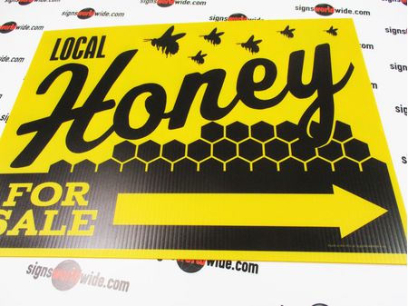 Local Honey For Sale Directional Sign Image 2