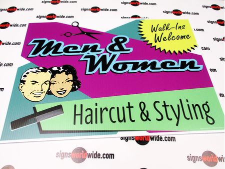 Men & Women Haircut & Styling Yard Sign Image