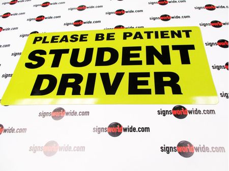 Please Be Patient Student Driver Car Sign Image
