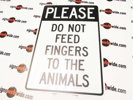Please Do Not Feed Fingers Sign Image 1