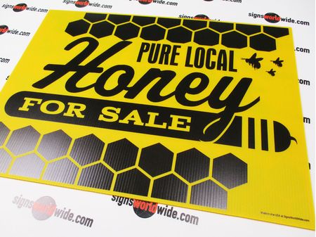 Pure Local Honey For Sale Coroplast Sign Image