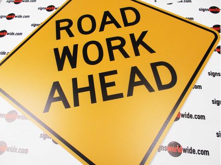 Road Work Ahead Diamond Sign 33