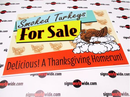 Smoked Turkeys For Sale Yard Sign Image