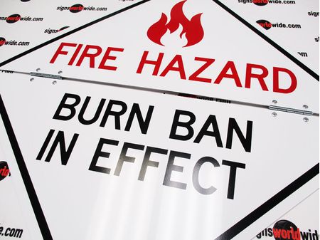Traffic Burn Ban in Effect 2 folding sign Non-Reflective 1