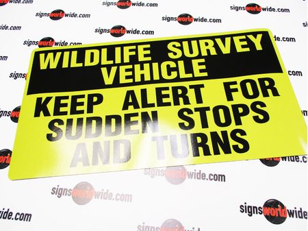 Wildlife Survey Vehicle Reflective Magnetic Sign Image 1