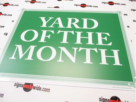 Yard of the Month G&W Aluminum Sign Image 1