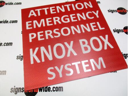 Attention Emergency Personnel Knox Box System Aluminum Sign image 1