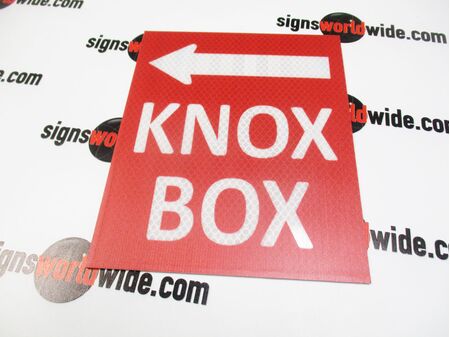 Directional 8"h x 6.5"w Aluminum Knox Box Left Arrow 
Sign Image