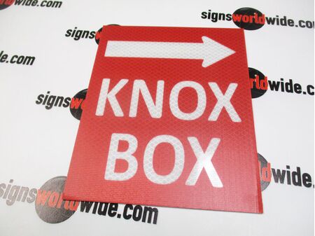 Directional 8"h x 6.5"w Aluminum Knox Box Right Arrow 
Sign Image