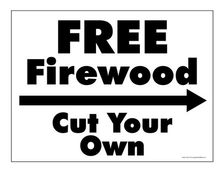 Free firewood right arrow sign image