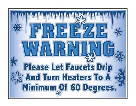 Freeze Warning 2 sign image