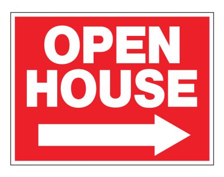 Open House right arrow yard sign