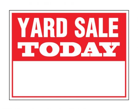 Yard sale today sign image