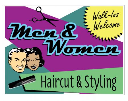 Mens & Women Haircut sign image