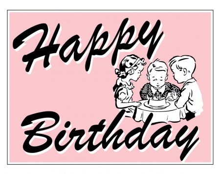 Pink Happy Birthday sign image