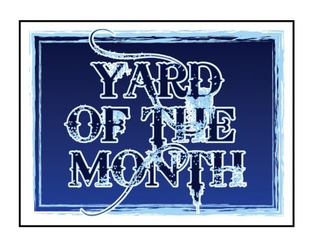 Blue Yard of the Month sign image