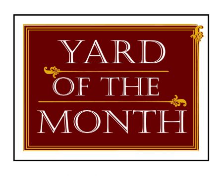 Maroon Yard of the Month sign image