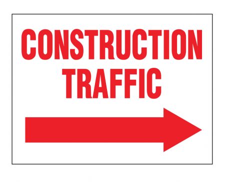 Construction Traffic right arrow sign image