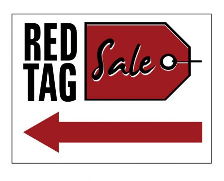 Red Tag Sale Left Arrow sign