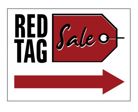 Red Tag Sale Right Arrow yard sign image