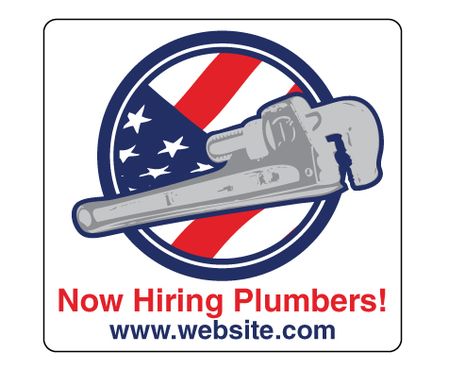Magnetic Now Hiring Plumbers 13x14 Sign Image