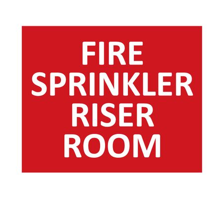 6.5"h x 8"w Aluminum Fire Sprinkler Riser Room Sign Image