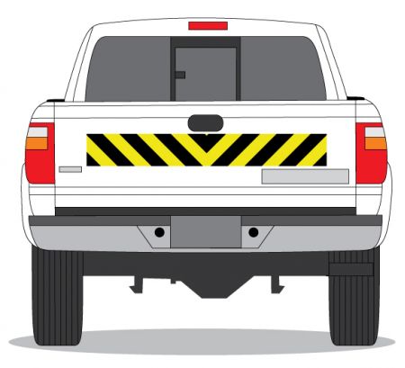 Decal Caution Stripe 6x45 on tailgate