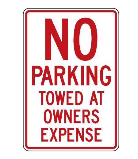 No Parking Towed 18x12 sign image