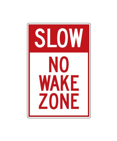 Slow no wake zone 36x24 sign image