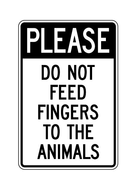 Please Do Not Feed Animals sign image