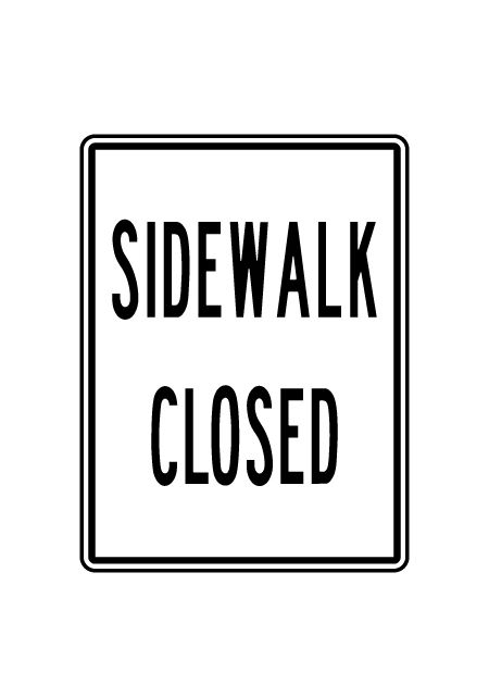 Sidewalk Closed 24x18 sign image