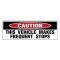 Caution Frequent Stops 3 decal image