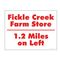 Fickle Creek 1.2 Miles sign image