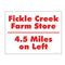 Fickle Creek 4.5 Miles sign image